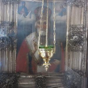 Святитель Николай. Икона передана монастырю из храма Архистратига Михаила.
